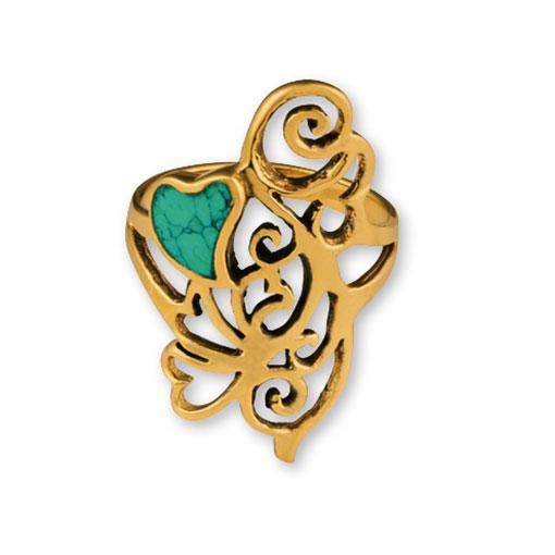 Love Heart Gypsy Gold Ring