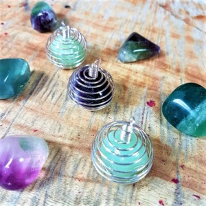 Spiral Stone Cage 28mm Pendant 10pk