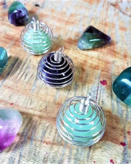 Spiral Stone Cage 28mm Pendant 10pk