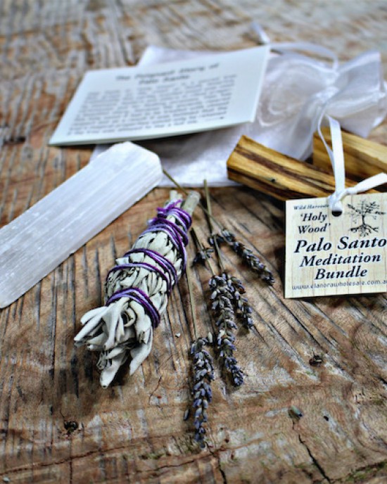 Palo Santo Meditation Bundle w Selenite Wand