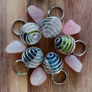 Spiral Stone Cage Pendants