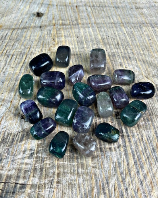 Tumbled Stones- A Grade100gms (Rainbow Fluorite)