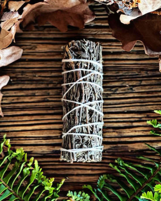 Black Sage (Mugwort) Smudge Stick (11cm) x 1 