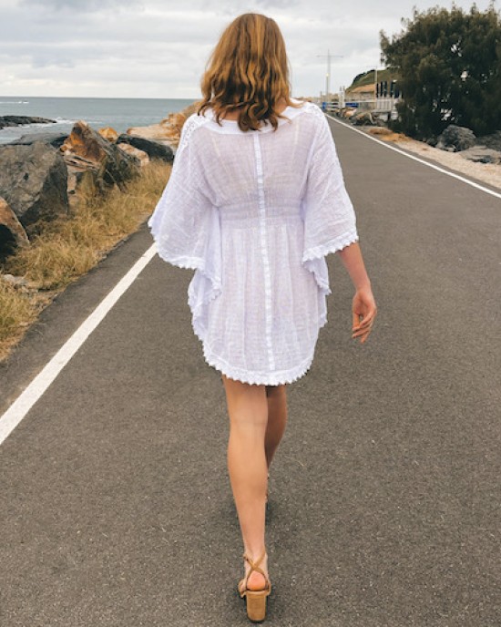 Butterfly Kaftan Dress (Soft Woven Cotton Thread)