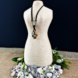 Bumblebee Jasper Macrame Necklace x 1