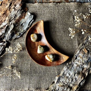 Wooden Crescent Moon Plate (Teak)