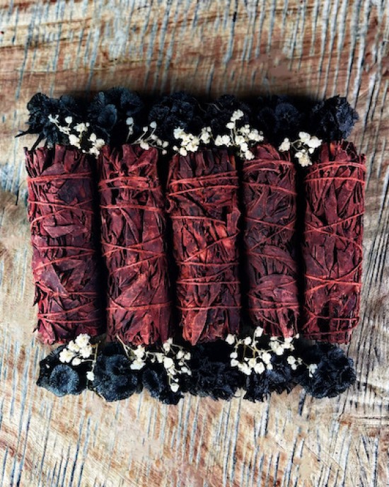 Dragon's Blood White Sage Smudge Sticks (10-12cm) - 5 pack