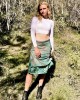 Recycled Sari Wrap Skirt- Reversible- Mid Length