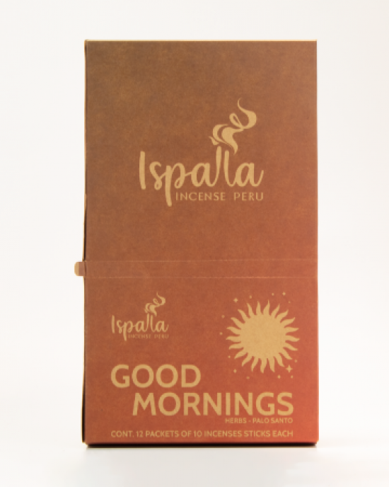 Ispalla Palo Santo, Wild Herbs & Florals Incense (Good Mornings)- Retail Display Box- 12 packs 