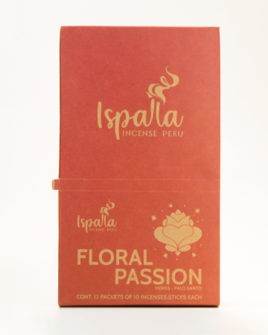 Ispalla Palo Santo, Wild Herbs & Florals Incense (Floral Passion)- Retail Display Box- 12 packs 