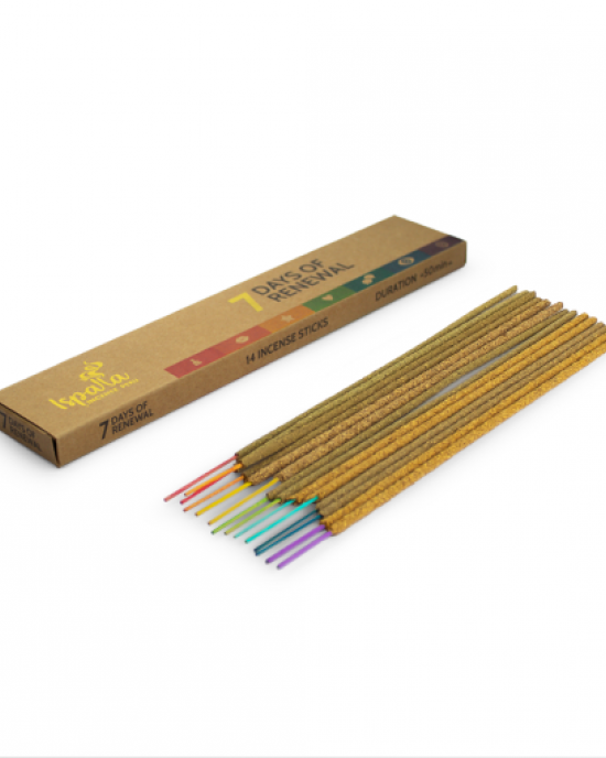 Ispalla Palo Santo, Wild Herbs & Florals Incense (7 Days of Renewal)- Retail Display Box- 12 packs 