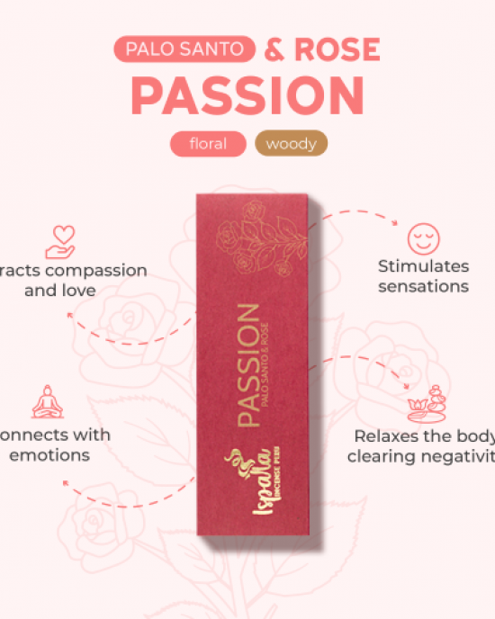 Ispalla Palo Santo & Rose Incense Tablets (Passion)- 12 packs x 8 Tablets