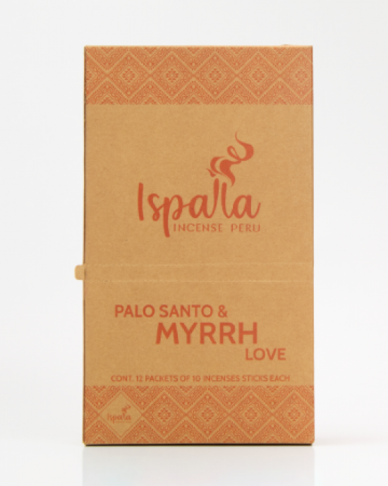 Ispalla Palo Santo & Myrrh Incense (Love)- Retail Display Box- 12 packs 