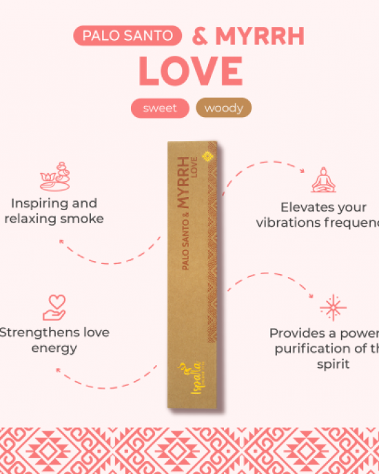 Ispalla Palo Santo & Myrrh Incense (Love)- Retail Display Box- 12 packs 