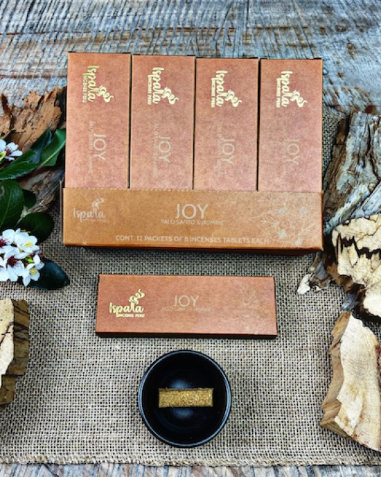 Ispalla Palo Santo & Jasmine Incense Tablets (Joy)- 12 packs x 8 Tablets