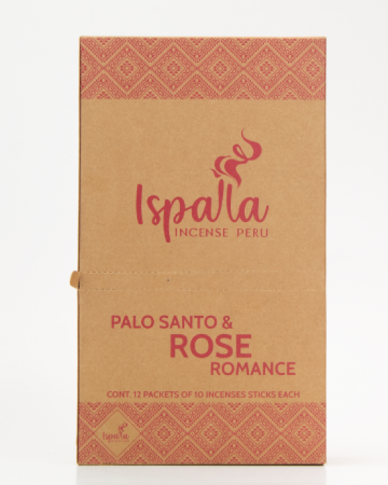 Ispalla Palo Santo & Rose Incense (Romance)- Retail Display Box- 12 packs 