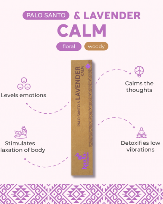 Ispalla Palo Santo & Lavender Incense (Calm)- Retail Display Box- 12 packs 