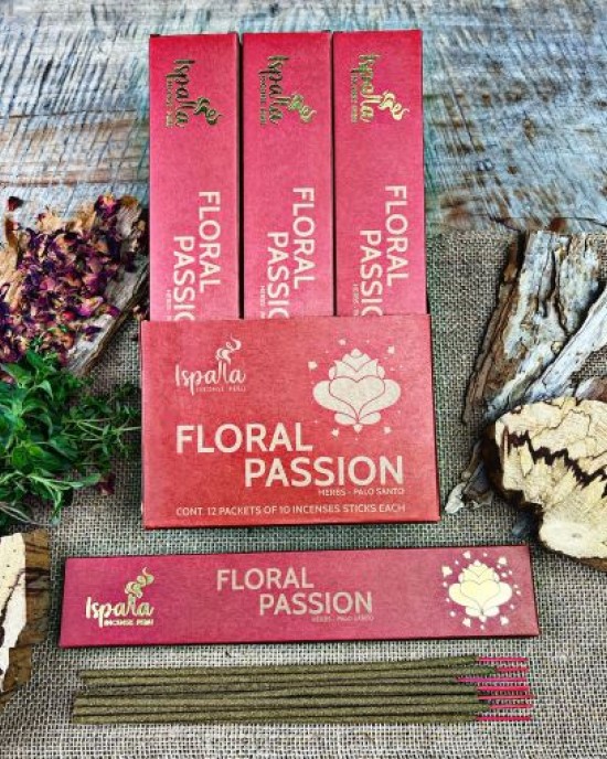 Ispalla Palo Santo, Wild Herbs & Florals Incense (Floral Passion)- Retail Display Box- 12 packs 