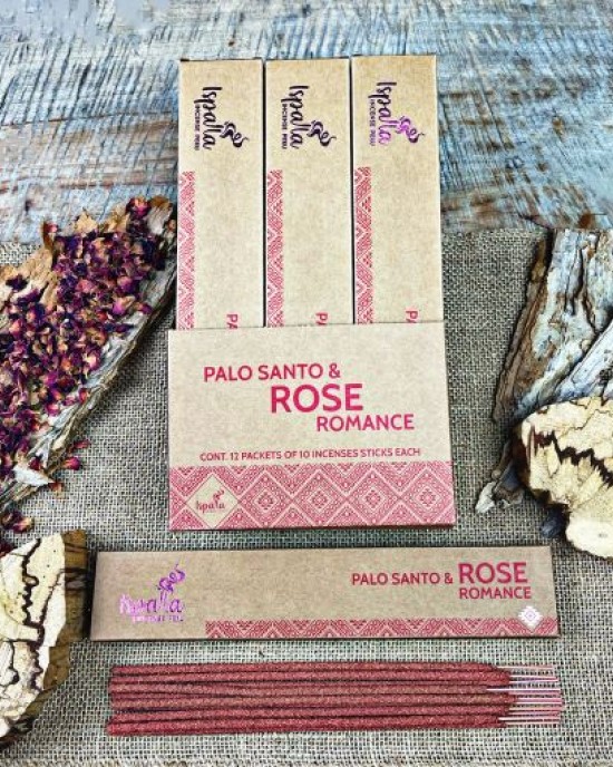 Ispalla Palo Santo & Rose Incense (Romance)- Retail Display Box- 12 packs 