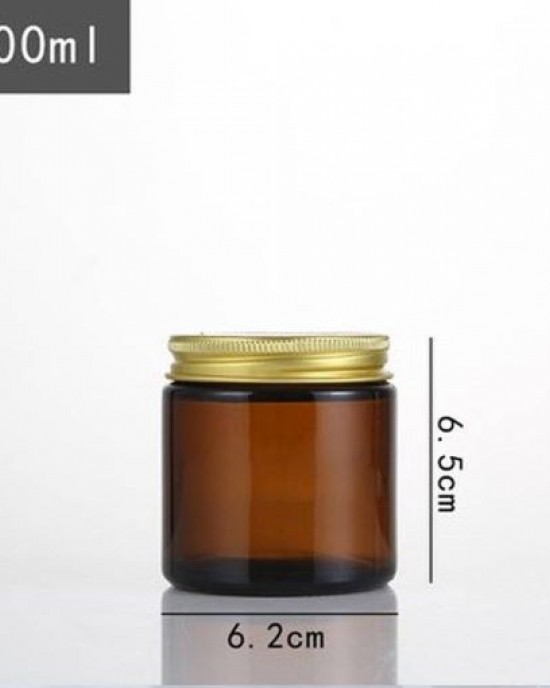 Amber Glass Jar with Gold Lid (100ml) x 1