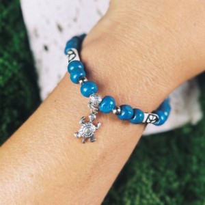 Blue Bead Turtle Peace Bracelet- 10pk- NEW ITEM