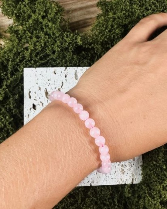 Rose Quartz Bracelet- 6mm- NEW ITEM