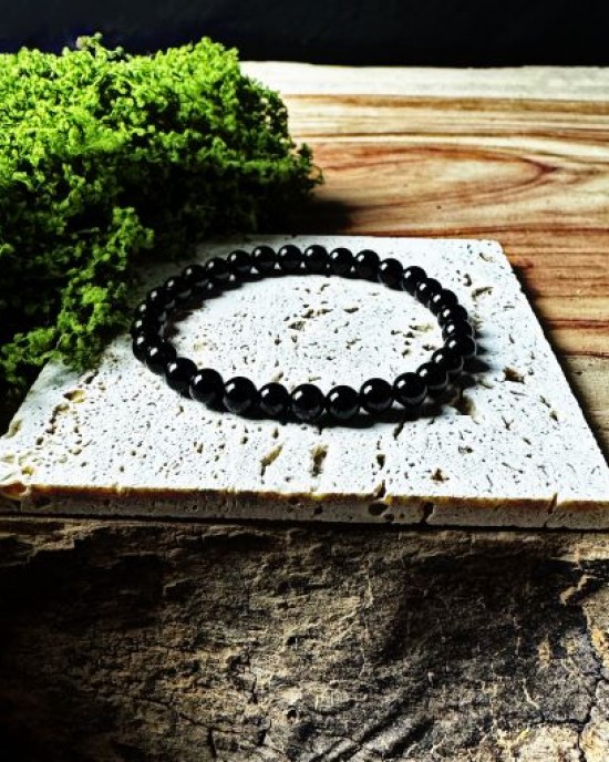 Black Agate Bracelet- 6mm- NEW ITEM