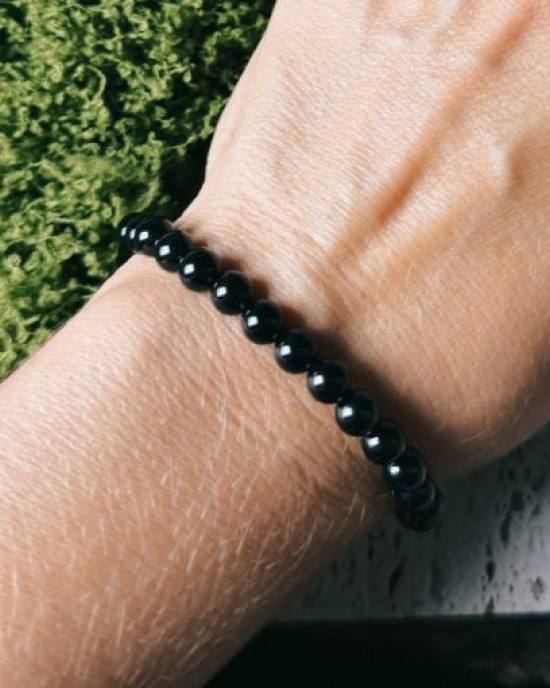 Black Agate Bracelet- 6mm- NEW ITEM