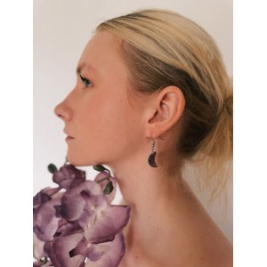 Amethyst Crescent Moon Earrings