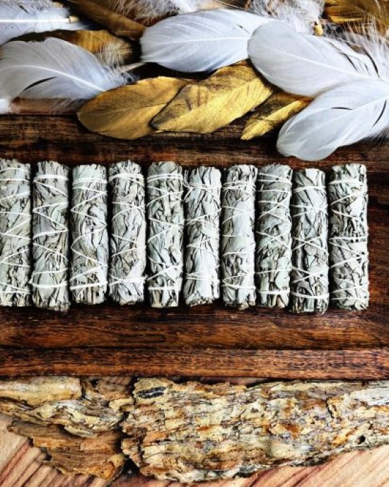 Mini White Sage Smudge Sticks (10-11cm)- THIN-10pk