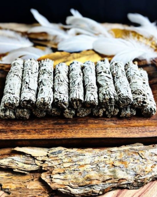 Mini White Sage Smudge Stick (10-11cm)- THIN- 20pk