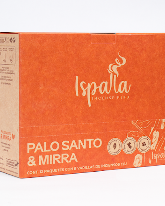 Ispalla Aromas Palo & Myrrh Incense (Love)- Retail Display Box- 12 packs 