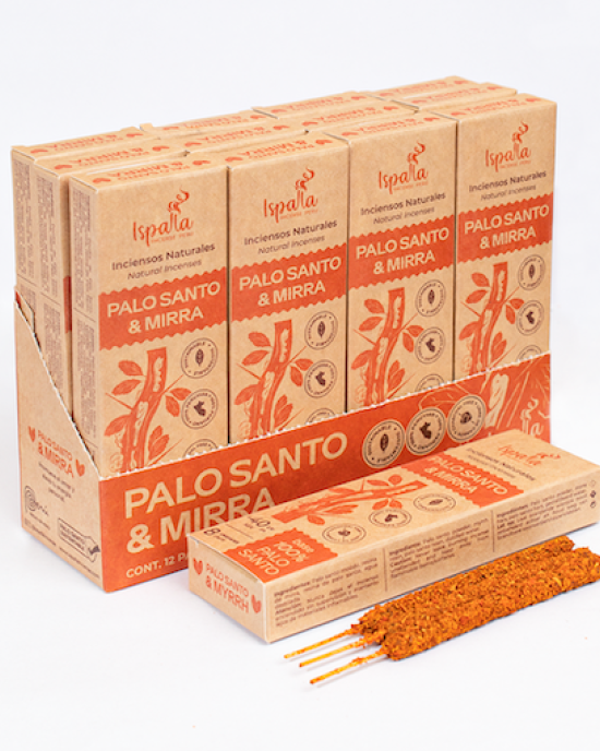 Ispalla Aromas Palo & Myrrh Incense (Love)- Retail Display Box- 12 packs 