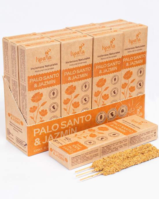 Ispalla Aromas Palo & Jasmine Incense (Inspiration)- Retail Display Box- 12 packs 