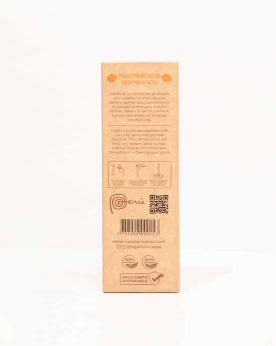 Ispalla Aromas Palo & Jasmine Incense (Inspiration)- Retail Display Box- 12 packs 