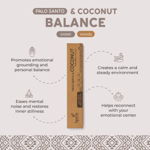 Ispalla Palo Santo & Coconut Incense (Balance)- Retail Display Box- 12 packs 