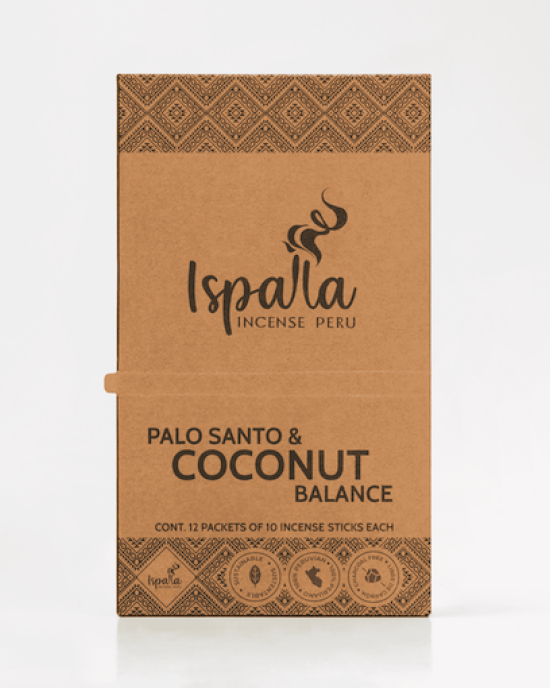 Ispalla Palo Santo & Coconut Incense (Balance)- Retail Display Box- 12 packs 