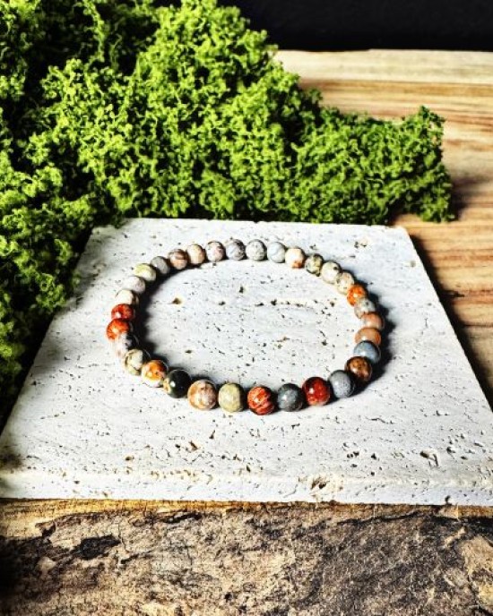 Coral Jasper Bracelet- 6mm