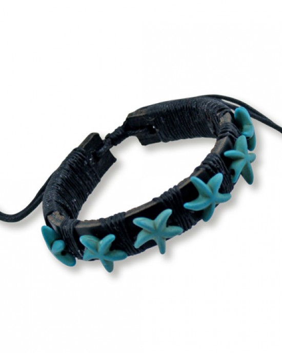 Leather Starfish Bracelet 5 pack