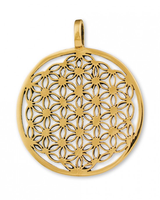 Flower of Life Gypsy Gold Pendant- 40mm