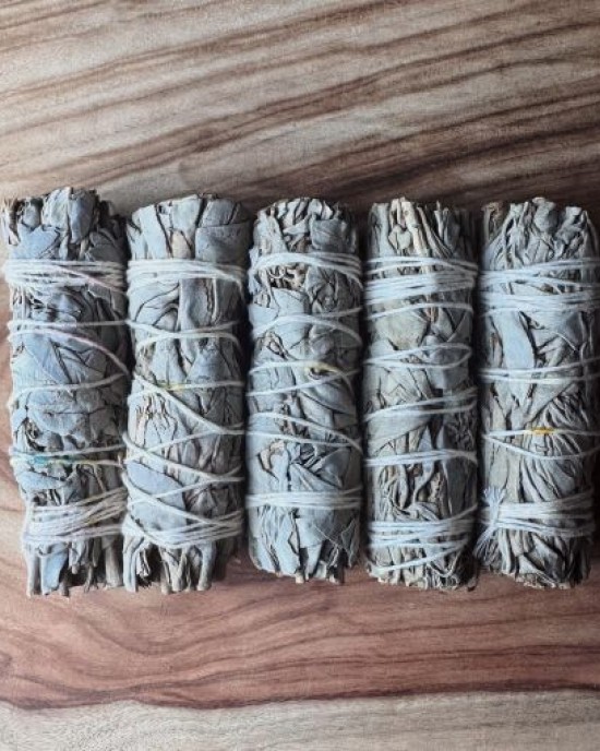 SECONDS- Small White Sage Smudge (10-11cm)- Tool Rolled - 50 Pack SECONDS- Small White Sage Smudge (10-11cm)- Tool Rolled - 50 Pack