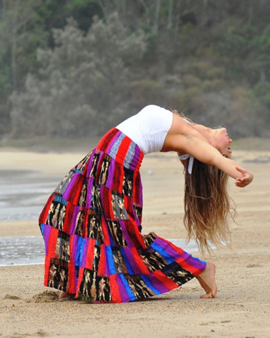 Long patchwork skirt