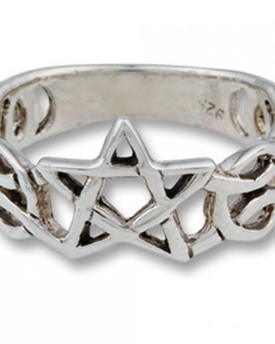 Sterling Silver Pentagram Celtic Knot Ring