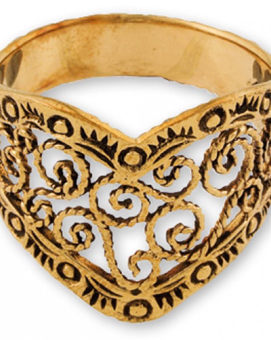 Gypsy Gold Ring Filigree Heart