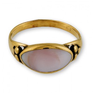 Gypsy Gold Ring- Side Oval w Stone