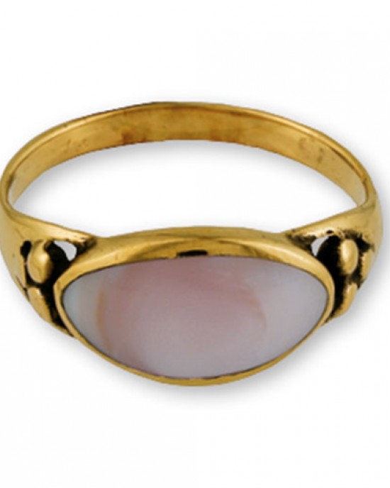 Gypsy Gold Ring- Side Oval w Stone