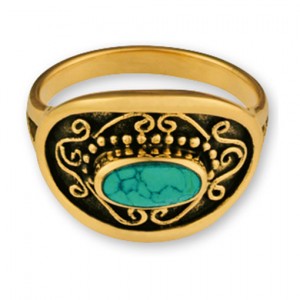 Gypsy Gold Side Oval Ring w Stone