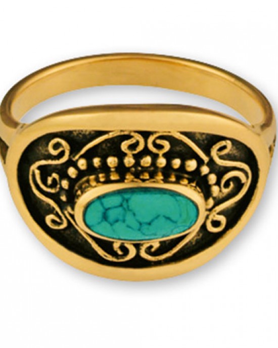 Gypsy Gold Side Oval Ring w Stone