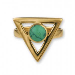 Gypsy Gold Sacred Triangle Ring w Stone