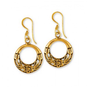 Gypsy Gold Floral Hoop Earrings